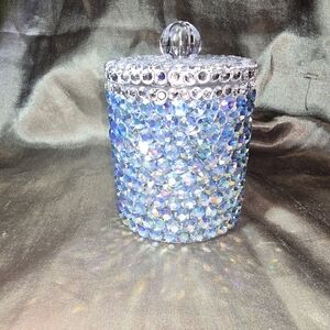 Crystal Blue And A/B Hand Crafted Decorative Rhinestone Apothocary Set